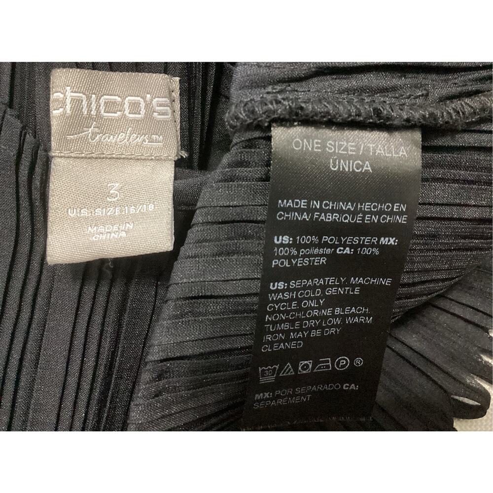 Chico's Travelers Collection Fringe Pleated Jacket black - Picture 6 of 6
